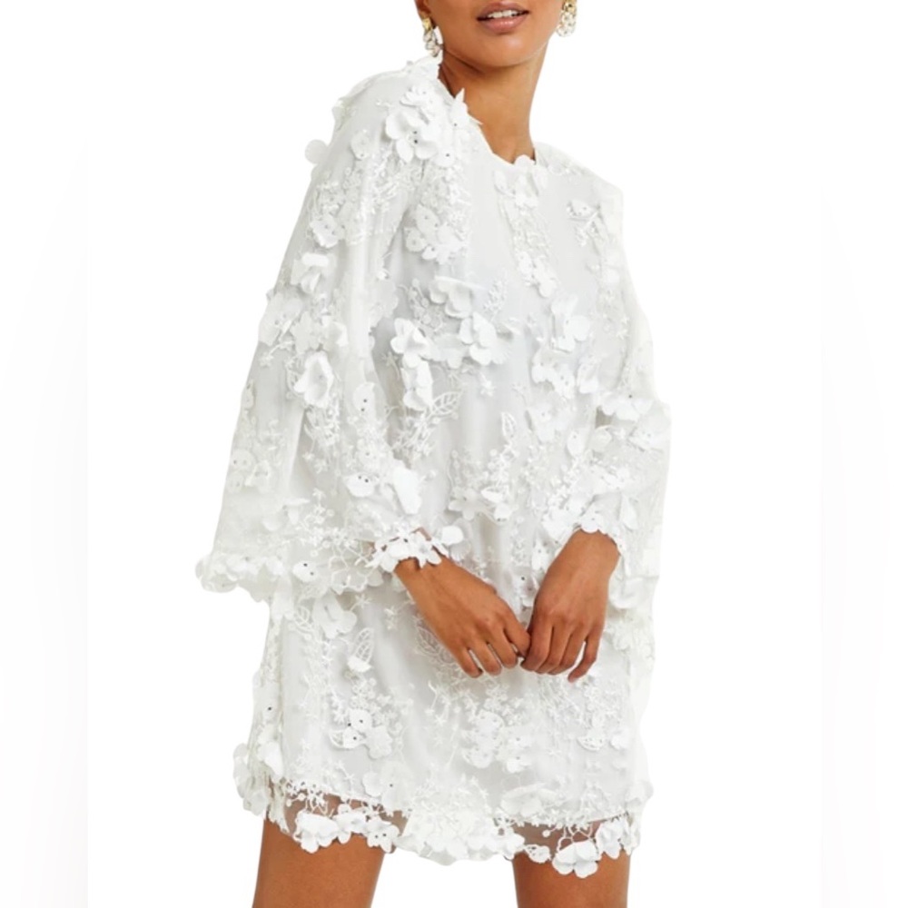 NWT Mestiza 3D Flora Lace Floral Embellished Dress Size S - Picture 3 of 8